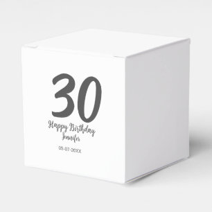 30th birthday add name date year black template  favour box