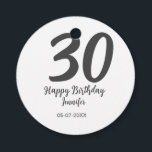30th birthday add name date year black template  favour tags<br><div class="desc">editable design</div>