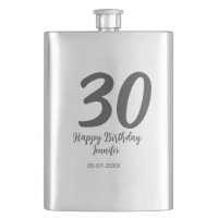 30th birthday add name date year black template