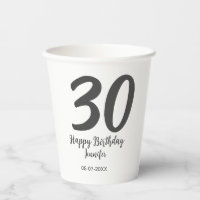 30th birthday add name date year black template