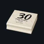 30th birthday add name date year black template  rubber stamp<br><div class="desc">editable design</div>