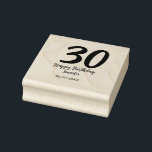 30th birthday add name date year black template  rubber stamp<br><div class="desc">editable design</div>