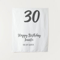 30th birthday add name date year black template 
