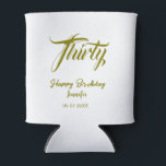 30th birthday add name date year gold template thi can cooler<br><div class="desc">editable design</div>