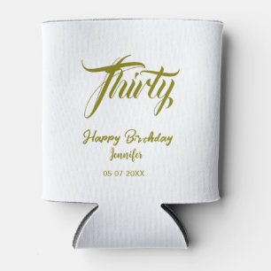 30th birthday add name date year gold template thi can cooler