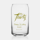 30th birthday add name date year gold template thi can glass<br><div class="desc">editable design</div>