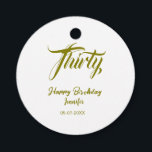 30th birthday add name date year gold template thi favour tags<br><div class="desc">editable design</div>
