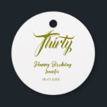 30th birthday add name date year gold template thi favour tags<br><div class="desc">editable design</div>