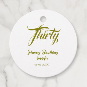 30th birthday add name date year gold template thi favour tags