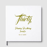 30th birthday add name date year gold template thi guest book<br><div class="desc">editable design</div>