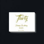 30th birthday add name date year gold template thi post-it notes<br><div class="desc">editable design</div>