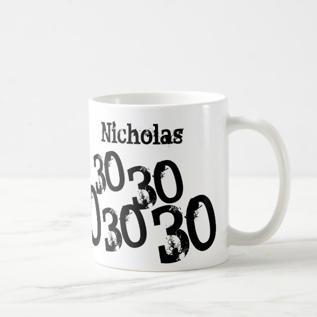 30th Birthday Add Name Personalised Mug (Right)