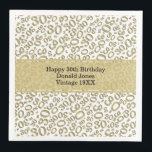 30th Birthday Age Number Pattern Gold/White Napkin<br><div class="desc">Milestone number 30. This modern design for milestone number 30 features a striking gold and white random number pattern with the gold milestone number 30 displayed in various sizes and angles, adding a playful touch. At the centre, a gold banner provides space for important event details, allowing customisation of your...</div>