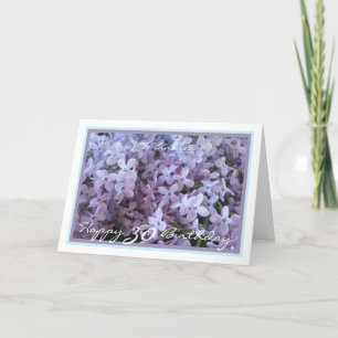 30th Birthday Andrea Purple Lilac Elegant Frame Card