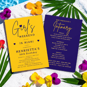 30th Birthday Bash Modern Girls Weekend Invitation