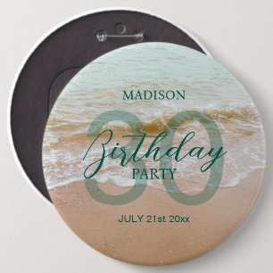 30th Birthday Beach Party 6 Cm Round Badge