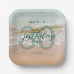 30th Birthday Beach Party Paper Plate