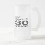 30th Birthday Beer Mug for men | Cheers to thirty<br><div class="desc">30th Birthday Beer Mug for men | Cheers to thirty years! Cheers to 30 years! Personalizable text. Age specific design that can be customised.</div>