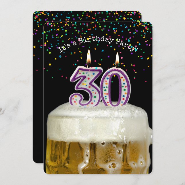 30th Birthday Beer Party Invitation (Front/Back)