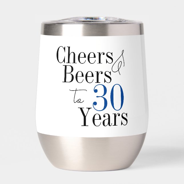 30th Birthday Beers and Cheers Typography Party (Front)