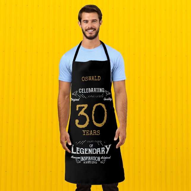 30th Birthday Black Gold Legendary Funny Apron (30th Birthday Black Gold Legendary Funny Apron
)