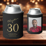 30th Birthday Black Gold Photo Template Can Cooler<br><div class="desc">Celebrate your loved one's birthday in style with a personalised black and gold birthday can cooler featuring their favourite photo. Discover how this high-quality,  customisable cooler can elevate any birthday celebration and create a lasting impression for the birthday honoree.</div>