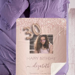 30th birthday blush rose gold glitter friends sherpa blanket<br><div class="desc">A gift for a girly and glamourous 30th birthday from her best friends. A rose gold, pink gradient background with elegant rose gold coloured faux glitter drips, paint dripping look. Personalise and add your own high quality photo of the birthday girl, and your own names. The text: The name of...</div>