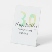 30th birthday bold letter pastel yellow black retr