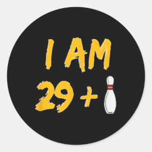 30th Birthday Bowling Shirt Bowler Gift Party Classic Round Sticker