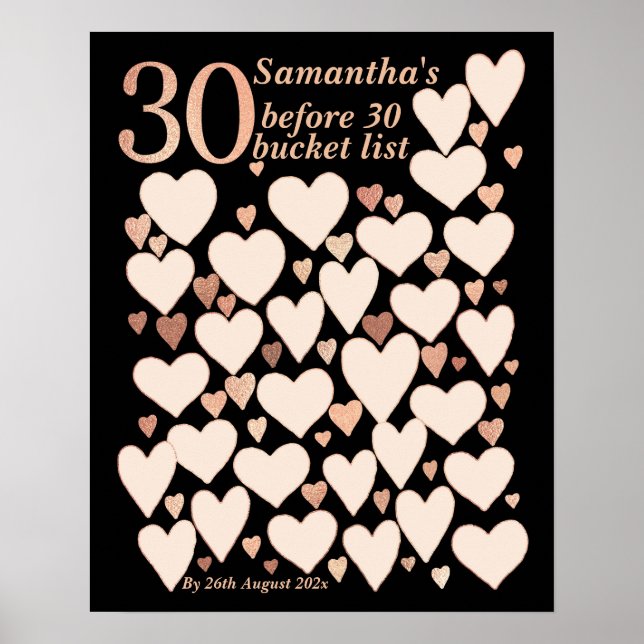 30th Birthday Bucket List - 30 Before 30 Poster (Front)