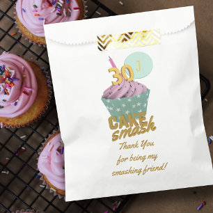 30th Birthday Cake Smash Party Thank You Favour Bags