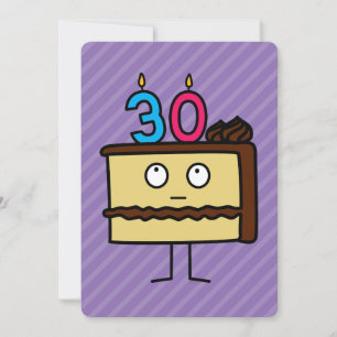 30th Birthday Cake with Candles Invitation