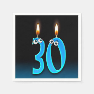 30th birthday candle with eyeballs napkin