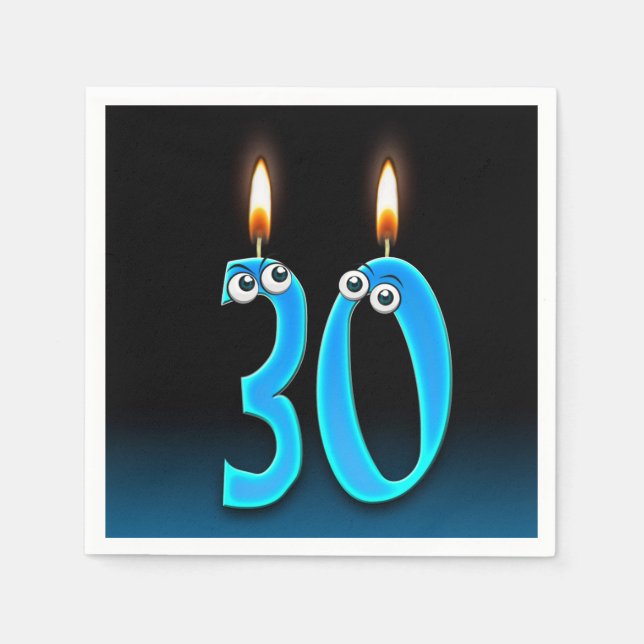 30th birthday candle with eyeballs napkin (Front)