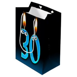 30th Birthday Candles Medium Gift Bag