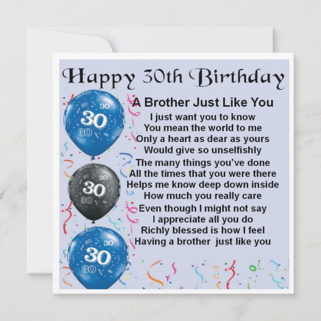 30th birthday Card  -  Brother (Front)