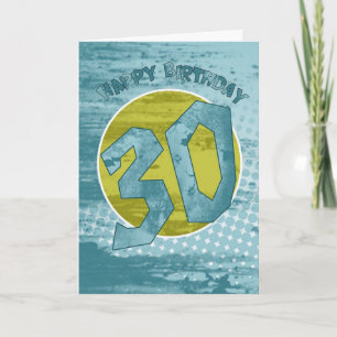 30th Birthday Card - Modern Grunge Birthday Card