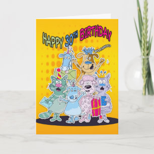 30th Birthday Card - Moonies Doodlematoons