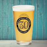 30th Birthday Celebration Glass<br><div class="desc">30th Birthday Celebration beer glass or drinks glass with the name and birthday.</div>