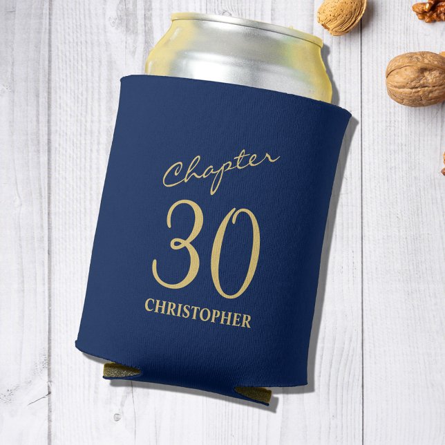 30th Birthday Chapter 30 Blue Gold Can Cooler (Personalized 30th Birthday Chapter 30 Blue Gold Can Cooler
)