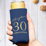 30th Birthday Chapter 30 Blue Gold Seltzer Can Cooler<br><div class="desc">Add a touch of sparkle to your loved one's 30th birthday celebration with these gorgeous Blue Gold can coolers. Perfect for that finishing touch to a party.</div>