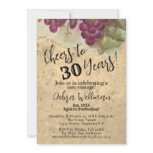 30th Birthday Cheers to 30 Years Vintage Rustic
