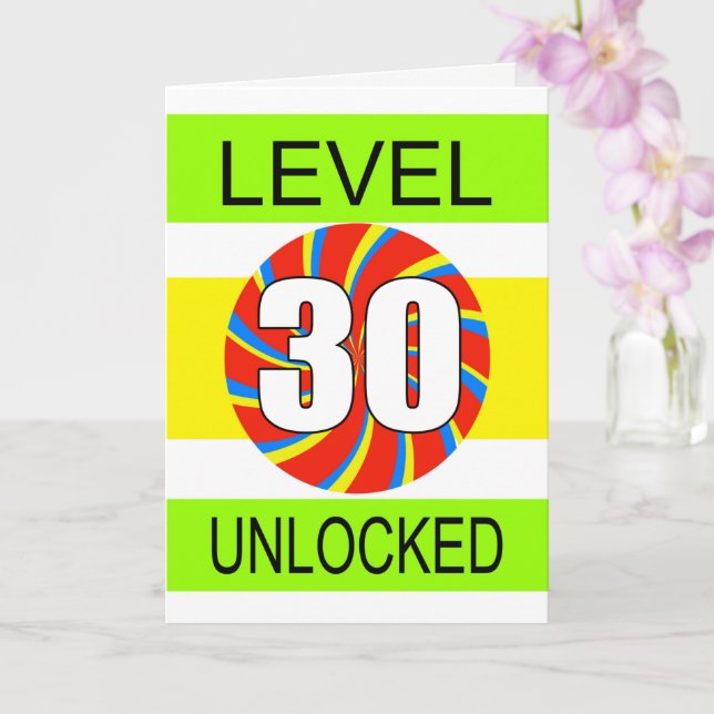 30th Birthday Computer Gamer Card (Orchid)
