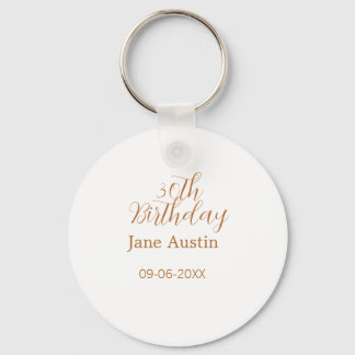 30th birthday copper brown simple stylish name dat key ring