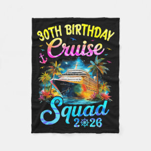 30th Birthday Cruise Squad Cruising Fleece Blanket