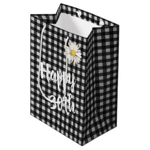 30th Birthday Daisy On Gingham Medium Gift Bag