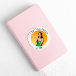 30th Birthday Decoration Personalized 21st with  Classic Round Sticker