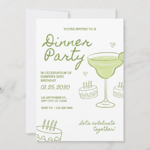 30th Birthday Dinner Party Custom Invitation