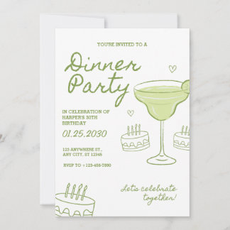 30th Birthday Dinner Party Custom Invitation