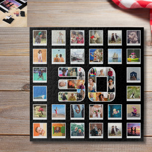 30th Birthday Family Photo Memories Collage Jigsaw Puzzle